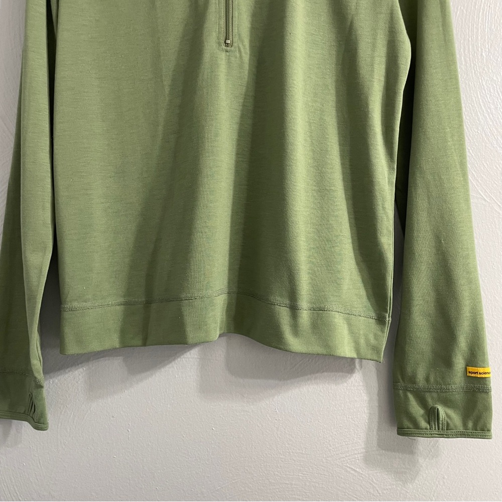 Sport Science wool 2.0 base-layer top pullover half zip green outdoor thumbholes - Picture 4 of 9